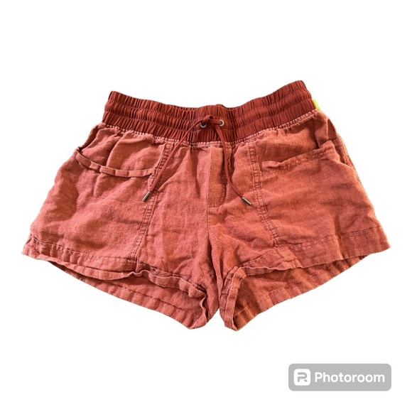 Athleta Cabo Linen Shorts. Rust Red. Women’s Size 10. Inseam 4”. - Picture 3 of 6